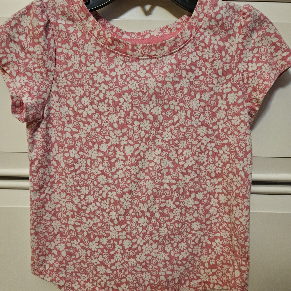 Cat & Jack Pink Floral Short Sleeve Tee